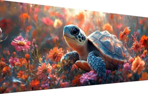 LeiDong Diamond Painting Erwachsene,5D Blume,Schildkröte Diamant Painting Bilder für Kinder,DIY Diamant Kristall Strass Mosaik Kreuzstich Bastelset für Schlafzimmer Zuhause Dekor (100x250cm) 55F-2715 von LeiDong