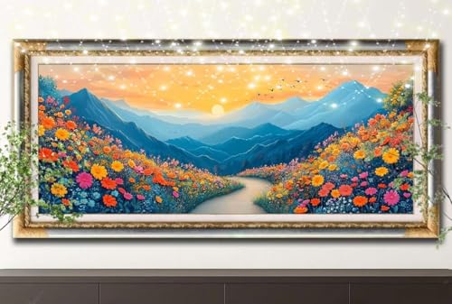LeiDong Diamond Painting Erwachsene,5D Gipfel,Wildblume Diamant Painting Bilder für Kinder,DIY Diamant Kristall Strass Mosaik Kreuzstich Bastelset für Schlafzimmer Zuhause Dekor (100x200cm) 55F-12314 von LeiDong