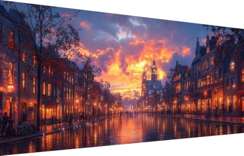 LeiDong Diamond Painting Erwachsene,5D Landschaft,Berlin Diamant Painting Bilder für Kinder,DIY Diamant Kristall Strass Mosaik Kreuzstich Bastelset für Schlafzimmer Zuhause Dekor (100x200cm) 55F-3134 von LeiDong