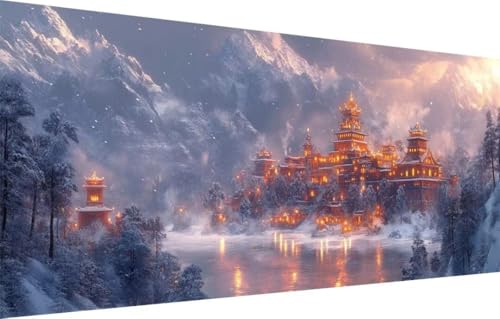 LeiDong Diamond Painting Erwachsene,5D Palast,Schneeberg Diamant Painting Bilder für Kinder,DIY Diamant Kristall Strass Mosaik Kreuzstich Bastelset für Schlafzimmer Zuhause Dekor (100x250cm) 55F-2115 von LeiDong