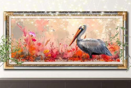 LeiDong Diamond Painting Erwachsene,5D Pelikan,Landschaft Diamant Painting Bilder für Kinder,DIY Diamant Kristall Strass Mosaik Kreuzstich Bastelset für Schlafzimmer Zuhause Dekor (40x80cm) 55F-12844 von LeiDong