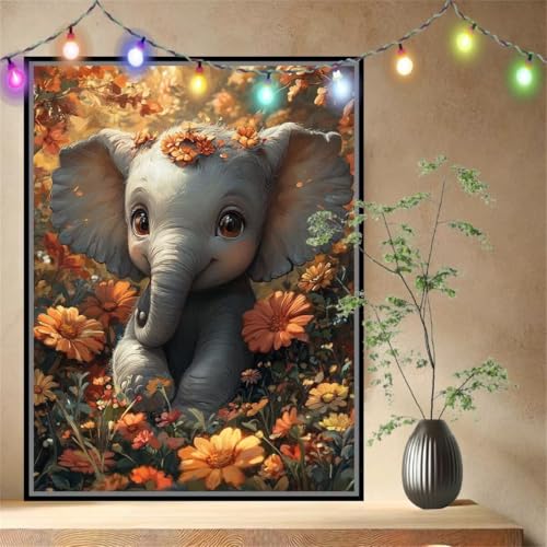 Malen nach Zahlen Erwachsene Babyelefant,Blume,Paint by Numbers Leinwand Kit für Anfänger,DIY Basteln Acrylfarbe Handgemalt Ölgemälde Kit für Wand Dekoration Weihnachten Geschenk 100x133cm 54N-4239 Malen nach Zahlen Erwachsene Babyelefant,Blume,Paint by Numbers Leinwand Kit für Anfänger,DIY Basteln Acrylfarbe Handgemalt Ölgemälde Kit für Wand Dekoration Weihnachten Geschenk 100x133cm 54N-4239 von LeiDong