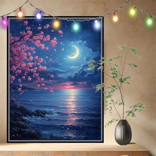 Malen nach Zahlen Erwachsene Kirschblüte,Meer,Paint by Numbers Knitterfreie Leinwand Kit für Anfänger,DIY Basteln Acrylfarbe Handgemalt Ölgemälde Kit für Wand Dekoration Geschenk 60x80cm 54N-4685 Malen nach Zahlen Erwachsene Kirschblüte,Meer,Paint by Numbers Knitterfreie Leinwand Kit für Anfänger,DIY Basteln Acrylfarbe Handgemalt Ölgemälde Kit für Wand Dekoration Geschenk 60x80cm 54N-4685 von LeiDong