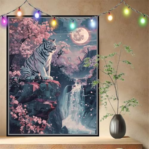 Malen nach Zahlen Erwachsene Kirschblüte,Tiger,Paint by Numbers Leinwand Kit für Anfänger,DIY Basteln Acrylfarbe Handgemalt Ölgemälde Kit für Wand Dekoration Weihnachten Geschenk 80x107cm 54N-4717 Malen nach Zahlen Erwachsene Kirschblüte,Tiger,Paint by Numbers Leinwand Kit für Anfänger,DIY Basteln Acrylfarbe Handgemalt Ölgemälde Kit für Wand Dekoration Weihnachten Geschenk 80x107cm 54N-4717 von LeiDong