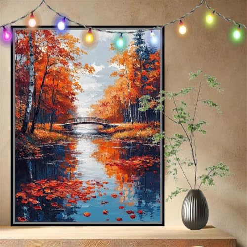 Malen nach Zahlen Erwachsene Kleine Brücke,Wald,Paint by Numbers Leinwand Kit für Anfänger,DIY Basteln Acrylfarbe Handgemalt Ölgemälde Kit für Wand Dekoration Weihnachten Geschenk 50x70cm 54N-9154 Malen nach Zahlen Erwachsene Kleine Brücke,Wald,Paint by Numbers Leinwand Kit für Anfänger,DIY Basteln Acrylfarbe Handgemalt Ölgemälde Kit für Wand Dekoration Weihnachten Geschenk 50x70cm 54N-9154 von LeiDong