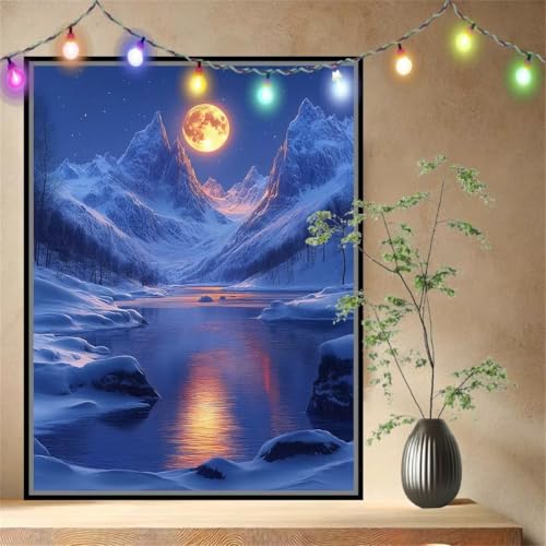 Malen nach Zahlen Erwachsene Mond,Schneebedeckter Berg,Paint by Numbers Knitterfreie Leinwand Kit für Anfänger,DIY Basteln Acrylfarbe Handgemalt Ölgemälde Kit für Wand Dekoration 100x133cm 54N-4899 Malen nach Zahlen Erwachsene Mond,Schneebedeckter Berg,Paint by Numbers Knitterfreie Leinwand Kit für Anfänger,DIY Basteln Acrylfarbe Handgemalt Ölgemälde Kit für Wand Dekoration 100x133cm 54N-4899 von LeiDong