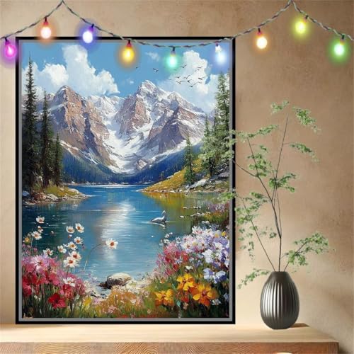 Malen nach Zahlen Erwachsene Wildblume,Schneebedeckter Berg,Paint by Numbers Knitterfreie Leinwand Kit für Anfänger,DIY Basteln Acrylfarbe Handgemalt Ölgemälde Kit für Wand Dekoration 80x107cm 54N9667 Malen nach Zahlen Erwachsene Wildblume,Schneebedeckter Berg,Paint by Numbers Knitterfreie Leinwand Kit für Anfänger,DIY Basteln Acrylfarbe Handgemalt Ölgemälde Kit für Wand Dekoration 80x107cm 54N9667 von LeiDong