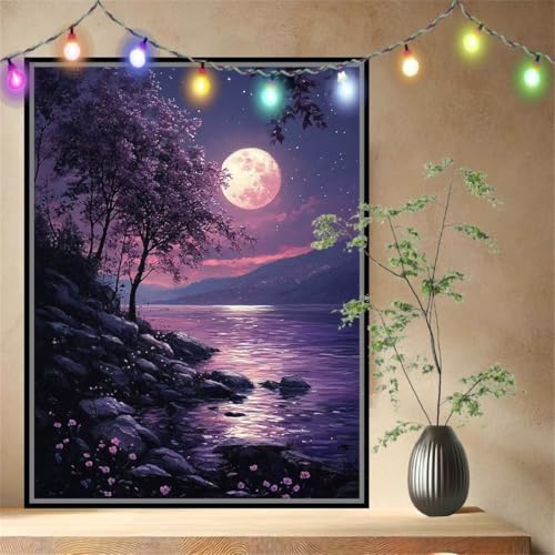 Mond,Fluss Malen nach Zahlen Erwachsene Mädchen Klein 100x133cm,DIY Ölgemälde Set Malerei Basteln Leinwand Bilder für Dame,Acrylmalerei Paint by Numbers Adults für Geschenke Heimdekoration 54N-4829 Mond,Fluss Malen nach Zahlen Erwachsene Mädchen Klein 100x133cm,DIY Ölgemälde Set Malerei Basteln Leinwand Bilder für Dame,Acrylmalerei Paint by Numbers Adults für Geschenke Heimdekoration 54N-4829 von LeiDong