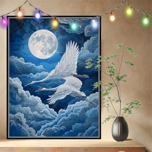 Mond,Mandschurenkranich Malen nach Zahlen für Erwachsene Anfänger,DIY Paint by Numbers Acrylpigment Ölgemälde Kunsthandwerk Kit,Bastelset Malen Nach Zahlen Kinder für Home Wand Décor 80x107cm 54N-9797 Mond,Mandschurenkranich Malen nach Zahlen für Erwachsene Anfänger,DIY Paint by Numbers Acrylpigment Ölgemälde Kunsthandwerk Kit,Bastelset Malen Nach Zahlen Kinder für Home Wand Décor 80x107cm 54N-9797 von LeiDong