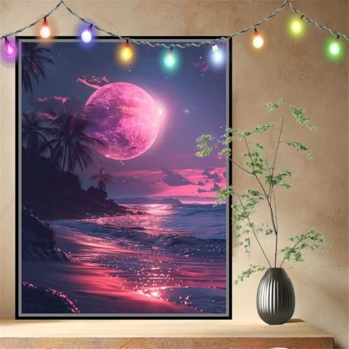 Mond,Palme Malen nach Zahlen für Erwachsene Anfänger,DIY Paint by Numbers Acrylpigment Ölgemälde Kunsthandwerk Kit,Bastelset Malen Nach Zahlen Kinder für Geschenk Home Wand Décor 50x70cm 54N-9914 Mond,Palme Malen nach Zahlen für Erwachsene Anfänger,DIY Paint by Numbers Acrylpigment Ölgemälde Kunsthandwerk Kit,Bastelset Malen Nach Zahlen Kinder für Geschenk Home Wand Décor 50x70cm 54N-9914 von LeiDong