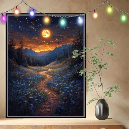 Wildblume,Mond Malen nach Zahlen für Erwachsene Anfänger,DIY Paint by Numbers Acrylpigment Ölgemälde Kunsthandwerk Kit,Bastelset Malen Nach Zahlen Kinder für Geschenk Home Wand Décor 60x80cm 54N-9675 Wildblume,Mond Malen nach Zahlen für Erwachsene Anfänger,DIY Paint by Numbers Acrylpigment Ölgemälde Kunsthandwerk Kit,Bastelset Malen Nach Zahlen Kinder für Geschenk Home Wand Décor 60x80cm 54N-9675 von LeiDong