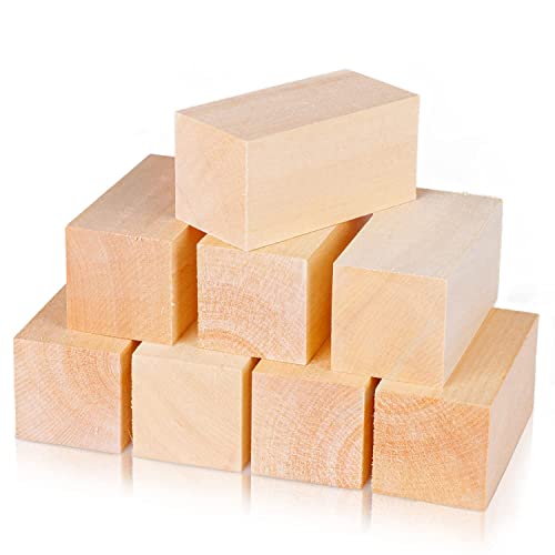 Lindenholzschnitzblöcke, 10,2 x 5,1 x 5,1 cm, Whittling Wood Carving Blocks Kit Erwachsene Anfänger oder Experten von Leihao