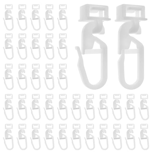 100 Stück Gardinengleiter für Innenlaufschienen, Gardinenröllchen für Schiene, 8,5 mm Faltengleiter für Gardinenschienen, Vorhangschienen, Gardinenhaken zum Einhängen, Gleitet Leise und Zuverlässig von Leikedun