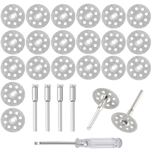 20 Stück Mini-Diamanttrennscheiben für Dremel, Trennscheiben für Drehwerkzeug mit 3 mm Bohrfutter, Trennscheiben mit Schraubendreher zum Schneiden von Metall, Stein, Glas, Keramik 20 Stück Mini-Diamanttrennscheiben für Dremel, Trennscheiben für Drehwerkzeug mit 3 mm Bohrfutter, Trennscheiben mit Schraubendreher zum Schneiden von Metall, Stein, Glas, Keramik von Leikedun