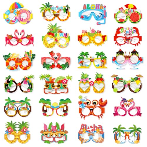 24 Stück Hawaiianische Partybrille, geeignet für Hawaii-Party, Geburtstagsfeier, Pool-Party am Sommerstrand, Partybrille für Kinder und Erwachsene, Hawaii-Gadget für Partys 24 Stück Hawaiianische Partybrille, geeignet für Hawaii-Party, Geburtstagsfeier, Pool-Party am Sommerstrand, Partybrille für Kinder und Erwachsene, Hawaii-Gadget für Partys von Leikedun