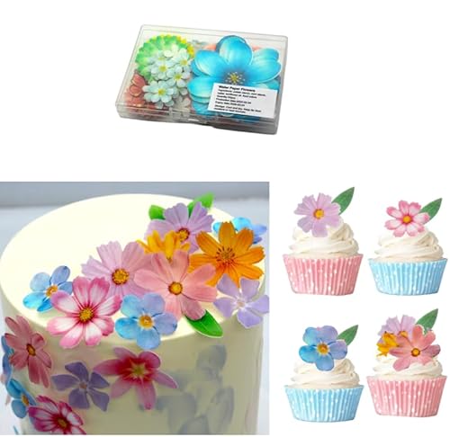 60 Stück Tortendeko Blumen Essbar Blätter Cupcake Deko,Essbare Blumen für Torte,Essbare Blüten Cupcake Topper,Esspapier Blüten Kuchen für Hochzeit Geburtstag Babyparty Dekorationen 60 Stück Tortendeko Blumen Essbar Blätter Cupcake Deko,Essbare Blumen für Torte,Essbare Blüten Cupcake Topper,Esspapier Blüten Kuchen für Hochzeit Geburtstag Babyparty Dekorationen von Leikedun