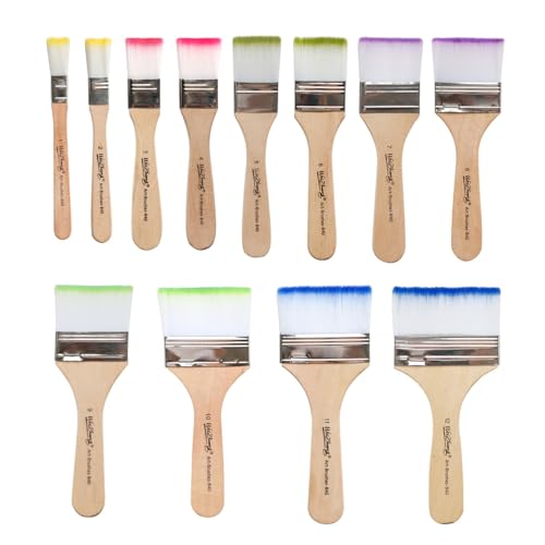 Breit Flachpinsel Set Acryl Pinsel Set 12 Stück 12 Größen Aquarell Acrylfarbe Ölfarben Pinsel mit Holzgriffe Pinselset Künstler Satz für Ölgemälde Aquarell Ölgemälde Breit Flachpinsel Set Acryl Pinsel Set 12 Stück 12 Größen Aquarell Acrylfarbe Ölfarben Pinsel mit Holzgriffe Pinselset Künstler Satz für Ölgemälde Aquarell Ölgemälde von Leikedun