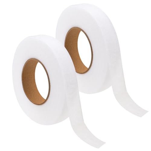 Leikedun 128M Saumband zum Aufbügeln, 2 Rollen Bügelband Saumband 20mm Waschfest Nahtband zum Spleißen von Stoffen, Hosen,Vorhänge,Kleidung (Weiß, 64m/Rolle) von Leikedun