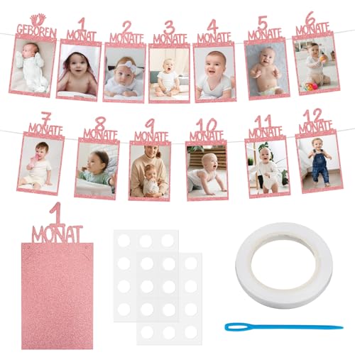 Foto Banner 1. Geburtstag für 1 bis 12 Monate Baby Ersten Geburtstag Fotogirlande Geburtstagsdeko Hängende Wanddekoration Kraftpapier für Jungen Mädchen Party Dekor Erster Heilige Kommunion (Roségold) Foto Banner 1. Geburtstag für 1 bis 12 Monate Baby Ersten Geburtstag Fotogirlande Geburtstagsdeko Hängende Wanddekoration Kraftpapier für Jungen Mädchen Party Dekor Erster Heilige Kommunion (Roségold) von Leikedun