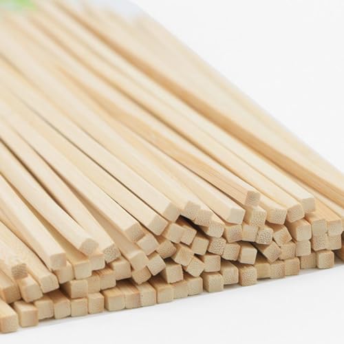 250 Stück Natürliche Bambusstreifen, 30cm Stabile Quadratisch Holzstäbchen, Extra Lange zum Basteln aus Naturholz Holzleisten zum Basteln, Holzstäbchen für Heimwerker Schnitzen Basteln von Leikurvo