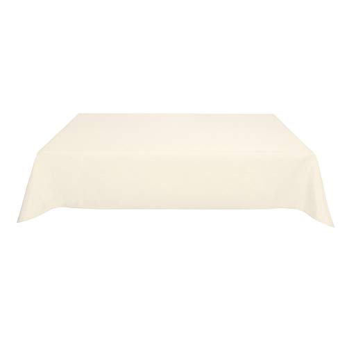 Tischdecke Leinenoptik Leinen Lotuseffekt Wasserabweisend Lotus Eckig 130x260 cm Champagner von Leinen-Optik-Kollektion