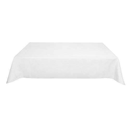 Tischdecke Leinenoptik Leinen Lotuseffekt Wasserabweisend Lotus Eckig 130x260 cm Weiss von Leinen-Optik-Kollektion