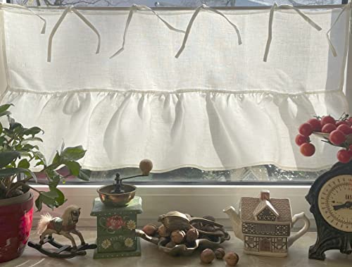 Bistrogardine Kurzgardine Vorhang Gardine 100% Leinen Weiß 120x40 cm Landhaus Shabby Retro NEU+OVP Mia Bistrogardine Kurzgardine Vorhang Gardine 100% Leinen Weiß 120x40 cm Landhaus Shabby Retro NEU+OVP Mia von Leinenshop24