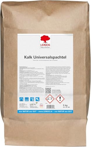 LEINOS Kalk-Universalspachtel 683, weiß – Mineralische Spachtelmasse für Wand & Decke innen, atmungsaktiv, schimmelhemmend, lösemittelfrei, glättbar & strukturierbar, auf Putz, Lehm, Gips – 5 kg LEINOS Kalk-Universalspachtel 683, weiß – Mineralische Spachtelmasse für Wand & Decke innen, atmungsaktiv, schimmelhemmend, lösemittelfrei, glättbar & strukturierbar, auf Putz, Lehm, Gips – 5 kg von Leinos Naturfarben