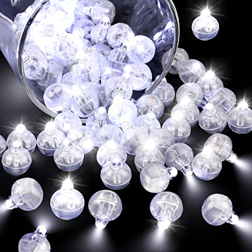 Leinuosen 200 Stück LED-Ballon-Licht, weiß, Mini-runde LED-Kugeln, kleine wasserdichte LED-Kugel-Lampe für Ballon-Papierlaterne, Geburtstag, Party, Hochzeit, Urlaub, Dekoration, Zubehör (weiß) von Leinuosen