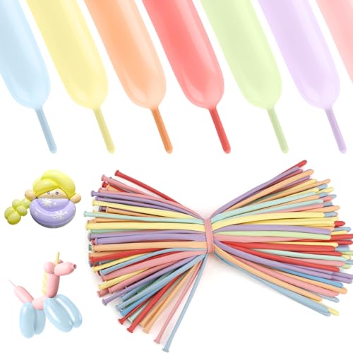 4Modellier Luftballons für Tiere mit Pumpe,magische Latex Luftballons, verschiedene Gelee Farben von Leislam