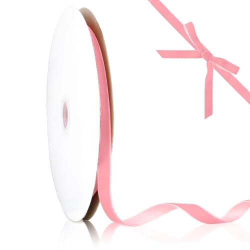 Samtband Rosa,Osterband,Geschenkband Samt,Geschenkband Hochzeit,Velvet Ribbon,Satinribbon Pink,Dekoband,Valentinstagsband,Dekoband Weihnachten Zum Basteln,10mmx22.86m 1 Rollen Samtband Rosa,Osterband,Geschenkband Samt,Geschenkband Hochzeit,Velvet Ribbon,Satinribbon Pink,Dekoband,Valentinstagsband,Dekoband Weihnachten Zum Basteln,10mmx22.86m 1 Rollen von Leislam