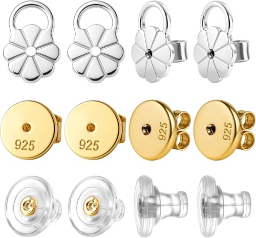 6 Paar Ersatz-Ohrringverschlüsse für Hängeohren, Ohrstecker-Verschlüsse für schwere Ohrhänger, Pflaumenblüten-Bambus-Accessoires, Schmetterlings-Sicherheitsverschluss, Ohrringheber für Ohrstecker 6 Paar Ersatz-Ohrringverschlüsse für Hängeohren, Ohrstecker-Verschlüsse für schwere Ohrhänger, Pflaumenblüten-Bambus-Accessoires, Schmetterlings-Sicherheitsverschluss, Ohrringheber für Ohrstecker von Leismy