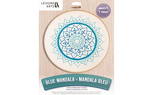 LEISURE ARTS Stickset, Mandala, 20,3 cm, blaues Mandala, Stickset für Anfänger, für Erwachsene, Kreuzstich-Set, Kreuzstich-Set, Anfängermuster LEISURE ARTS Stickset, Mandala, 20,3 cm, blaues Mandala, Stickset für Anfänger, für Erwachsene, Kreuzstich-Set, Kreuzstich-Set, Anfängermuster von Leisure Arts