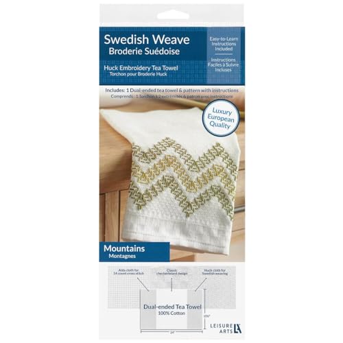 Swedish Weave Handtuch-Set, Berggrün, traditionelles schwedisches Weben, Huckweben, Webmuster, Webstoff von Leisure Arts