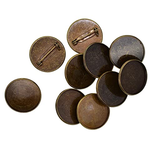 10 Stück 25 mm Broschen-Herstellung Blanko-Cabochon Lünette Fassung Tabletts für Abzeichen Bronze 10 Stück 25 mm Broschen-Herstellung Blanko-Cabochon Lünette Fassung Tabletts für Abzeichen Bronze von Leisurealeaneag