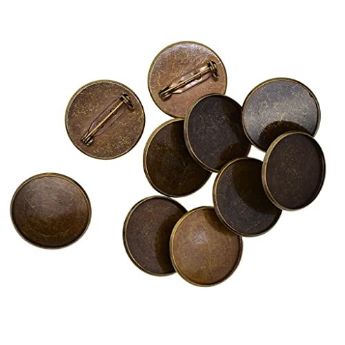 10 Stück 25 mm Broschen-Herstellung Blanko-Cabochon Lünette Fassung Tabletts für Abzeichen Bronze von Leisurealeaneag
