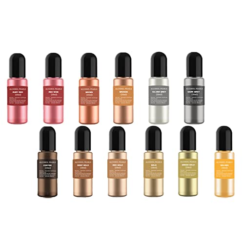 Leisurealeaneag Metallic-Tinten-Set, Epoxidharz, Pigment, Farbstoff für Acrylmalerei, 12 Farben, 10 ml Leisurealeaneag Metallic-Tinten-Set, Epoxidharz, Pigment, Farbstoff für Acrylmalerei, 12 Farben, 10 ml von Leisurealeaneag
