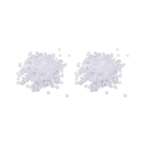 Tischkonfetti aus Vliesstoff, Schneeflocke, 15 mm, Weiß, 15 mm, 1000 Stück, 2 Stück von Leisurealeaneag