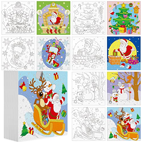 12 Stück 15,2 x 15,2 cm Weihnachten vorgezeichnete Leinwand zum Malen von gespannten Weihnachtsbäumen, Weihnachtsmann, Schneemann, Leinwand mit Bildern zum Bemalen mit Holzstaffelei für Weihnachten 12 Stück 15,2 x 15,2 cm Weihnachten vorgezeichnete Leinwand zum Malen von gespannten Weihnachtsbäumen, Weihnachtsmann, Schneemann, Leinwand mit Bildern zum Bemalen mit Holzstaffelei für Weihnachten von Leitee