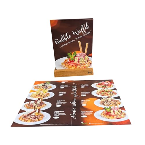Bubble Waffel Karte mit 12 professionellen Fotos, gefaltet, 4 Seiten, stabil, feucht abwischbar Bubble Waffel Karte mit 12 professionellen Fotos, gefaltet, 4 Seiten, stabil, feucht abwischbar von Leitsch-Media