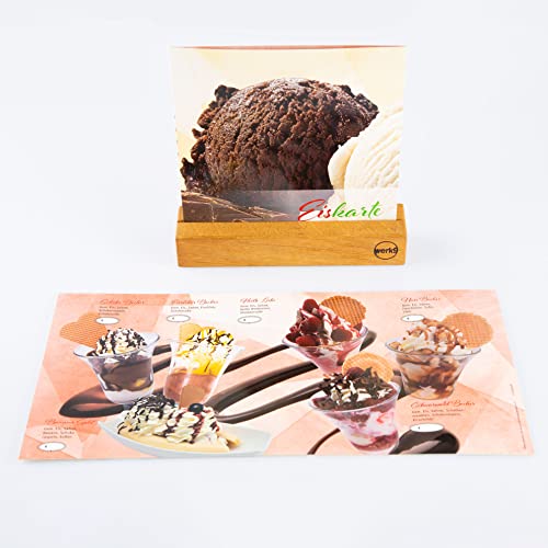 Leitsch-Media simple Anfänger Eiskarte für Restaurants und kleine Eisbetriebe mit 9 Fotos, inkl. Apfelstrudelangebot, 4 Seiten, Faltkarte, Nr.13-gastro4 von Leitsch-Media