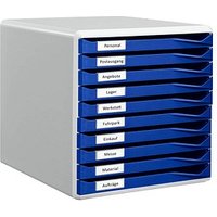 LEITZ Schubladenbox Formular-Set  blau 5281-00-35, DIN A4 mit 10 Schubladen von Leitz