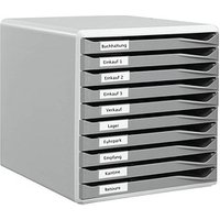 LEITZ Schubladenbox Formular-Set  dunkelgrau 5281-00-89, DIN A4 mit 10 Schubladen von Leitz