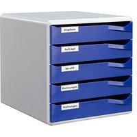 LEITZ Schubladenbox Post-Set  blau 5280-00-35, DIN A4 mit 5 Schubladen von Leitz
