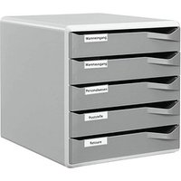 LEITZ Schubladenbox Post-Set  dunkelgrau 5280-00-89, DIN A4 mit 5 Schubladen von Leitz