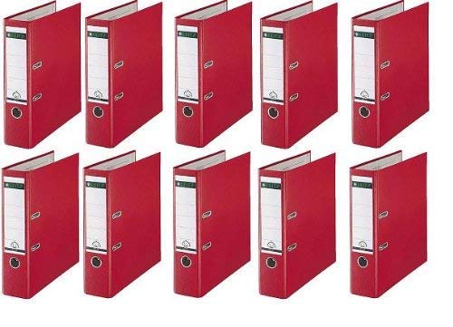 10 LEITZ Ordner 180° 1010-50-25 Rot Kunststoff 8cm Plastik PP Aktenordner 80mm DIN A4 Büro mit Schlitzen 10 LEITZ Ordner 180° 1010-50-25 Rot Kunststoff 8cm Plastik PP Aktenordner 80mm DIN A4 Büro mit Schlitzen von Leitz