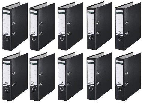 10 LEITZ Ordner 180° 1010-50-95 Schwarz Kunststoff 8cm Plastik PP Aktenordner 80mm DIN A4 Büro mit Schlitzen 10 LEITZ Ordner 180° 1010-50-95 Schwarz Kunststoff 8cm Plastik PP Aktenordner 80mm DIN A4 Büro mit Schlitzen von Leitz