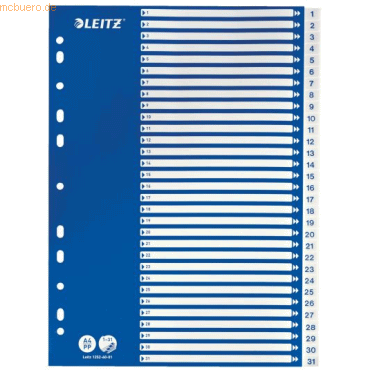 10 x Leitz Register A4 PP 1-31 weiß 10 x Leitz Register A4 PP 1-31 weiß von Leitz
