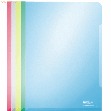100 x Leitz Sichthülle A4 PVC 150my farbig sortiert von Leitz