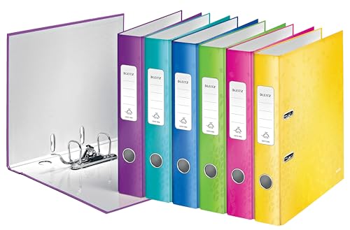 Leitz Qualitäts-Ordner 180°, 10er Pack, A4, 5 cm Rückenbreite, laminierte Graupappe, Farblich sortiert, WOW Serie, Design kann variieren, 10061099 Leitz Qualitäts-Ordner 180°, 10er Pack, A4, 5 cm Rückenbreite, laminierte Graupappe, Farblich sortiert, WOW Serie, Design kann variieren, 10061099 von Leitz